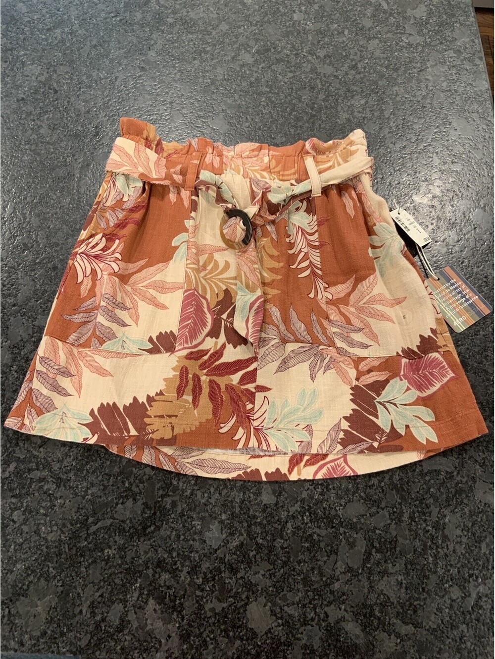 Aeropostale Size Small Floral Print Rust Skirt w/ Pockets NWT